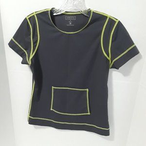 Athleta Women’s Activewear t-shirt gray green neon